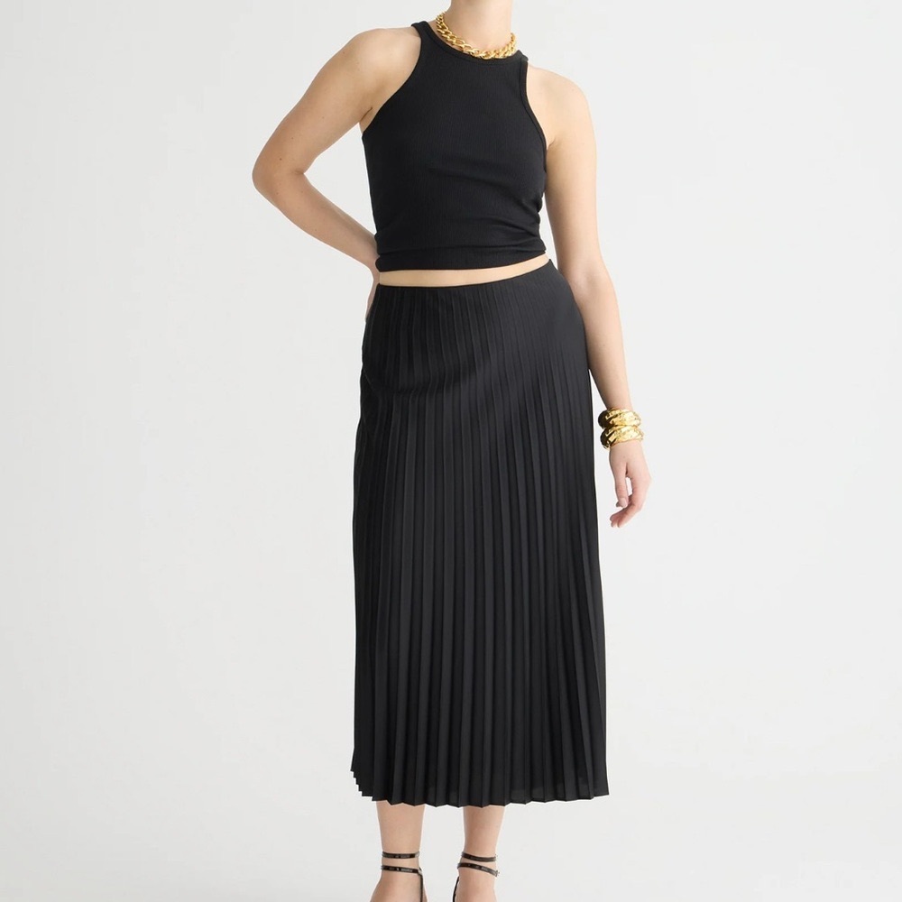 Jcrew Gwenyth Black Pleated Skirt- 2x- Jcrew plus size skirt